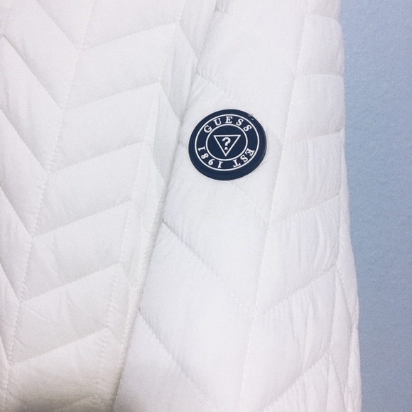 White Quilted Guess Jacket - Picture 3 of 3